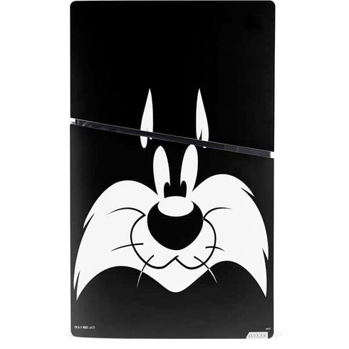 Looney Tunes Sylvester the Cat Black and White PS5 Slim Digital Edition Console Skin