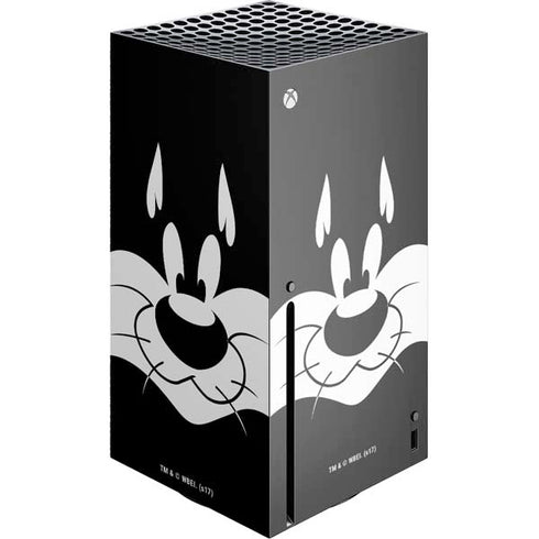 Looney Tunes Sylvester the Cat Black and White Xbox Series X Console Skin