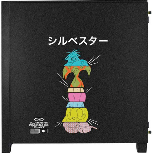 Looney Tunes Sylvester the Cat Sliced Juxtapose Corsair 4000D Tempered Glass Mid-Tower ATX Case Skin