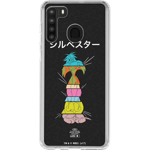 Looney Tunes Sylvester the Cat Sliced Juxtapose Galaxy A21 Clear Case