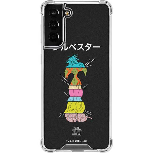 Looney Tunes Sylvester the Cat Sliced Juxtapose Galaxy S21 FE Clear Case