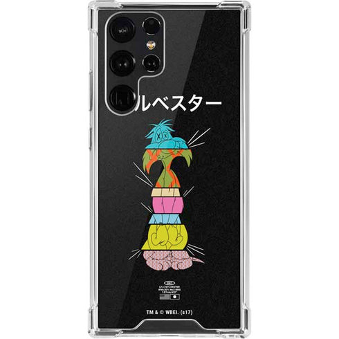 Looney Tunes Sylvester the Cat Sliced Juxtapose Galaxy S22 Ultra Clear Case