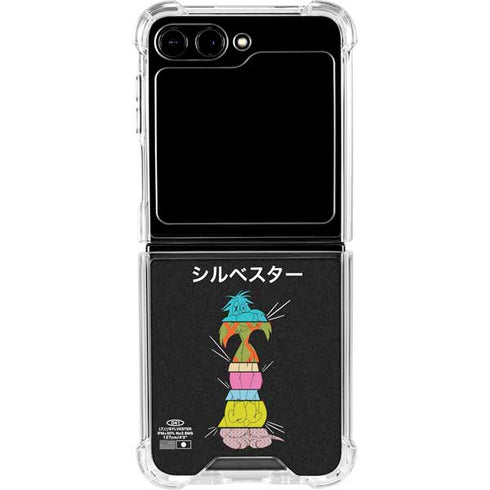 Looney Tunes Sylvester the Cat Sliced Juxtapose Galaxy Z Flip5 5G Clear Case
