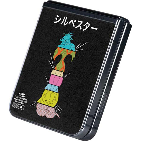 Looney Tunes Sylvester the Cat Sliced Juxtapose Galaxy Z Flip5 5G Skin
