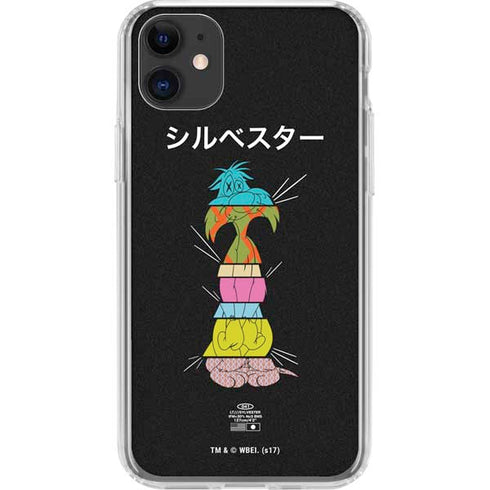 Looney Tunes Sylvester the Cat Sliced Juxtapose iPhone 11 Clear Case