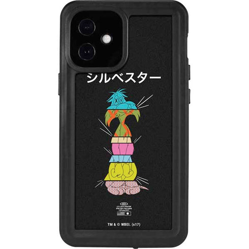 Looney Tunes Sylvester the Cat Sliced Juxtapose iPhone 12 Mini Waterproof Case