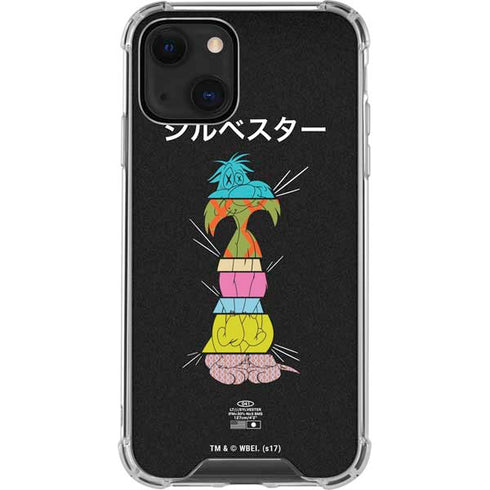 Looney Tunes Sylvester the Cat Sliced Juxtapose iPhone 14 Clear Case