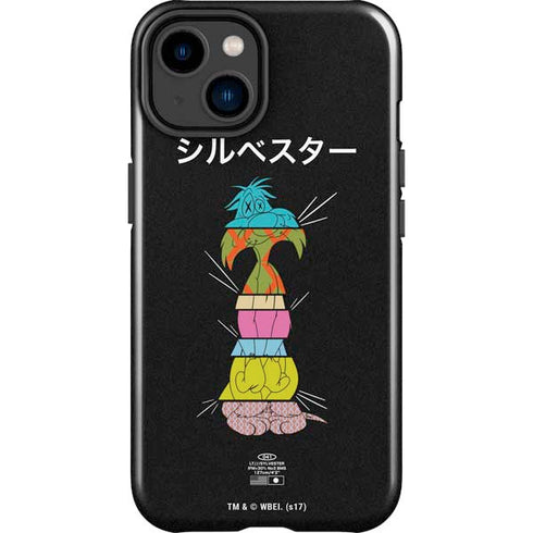 Looney Tunes Sylvester the Cat Sliced Juxtapose iPhone 15 Plus Impact Case