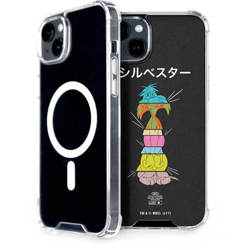 Looney Tunes Sylvester the Cat Sliced Juxtapose iPhone 15 Plus MagSafe Case