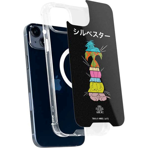Looney Tunes Sylvester the Cat Sliced Juxtapose iPhone 15 Plus MagSafe Case