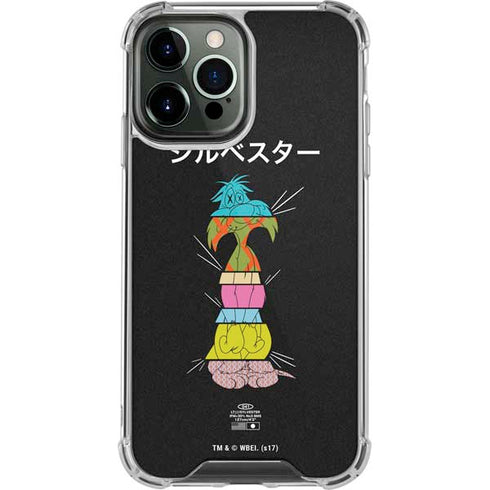 Looney Tunes Sylvester the Cat Sliced Juxtapose iPhone 14 Pro Max Clear Case