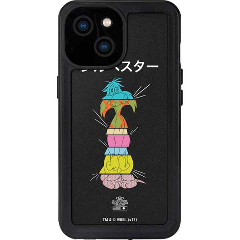 Looney Tunes Sylvester the Cat Sliced Juxtapose iPhone 15 Waterproof Case