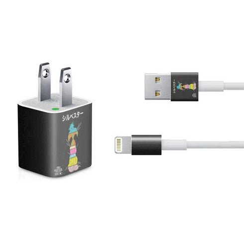 Looney Tunes Sylvester the Cat Sliced Juxtapose iPhone Charger (5W USB) Skin
