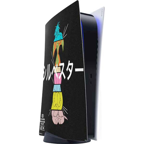 Looney Tunes Sylvester the Cat Sliced Juxtapose PS5 Digital Edition Console Skin