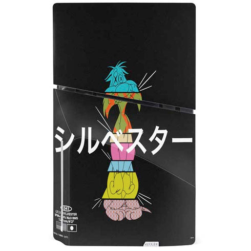 Looney Tunes Sylvester the Cat Sliced Juxtapose PS5 Slim Disk Bundle Skin