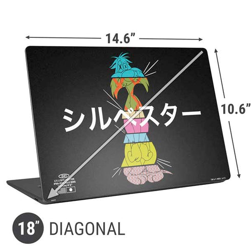 Looney Tunes Sylvester the Cat Sliced Juxtapose Universal Laptop 18in (14.6 x 10.6in) Skin