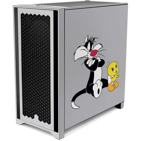 Looney Tunes Sylvester Tweety Bird Crossed Arms Corsair 4000D Tempered Glass Mid-Tower ATX Case Skin