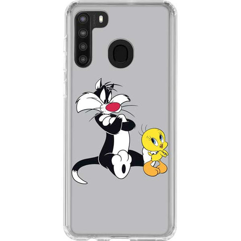 Looney Tunes Sylvester Tweety Bird Crossed Arms Galaxy A21 Clear Case