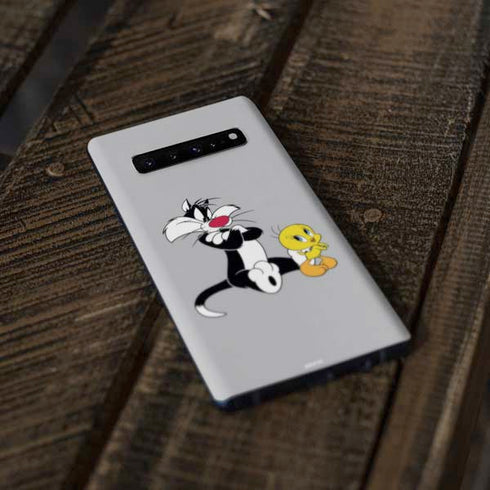 Looney Tunes Sylvester Tweety Bird Crossed Arms Galaxy S10 Plus Skin