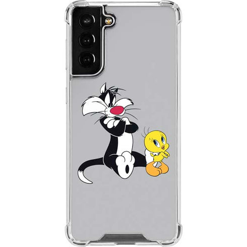 Looney Tunes Sylvester Tweety Bird Crossed Arms Galaxy S21 FE Clear Case