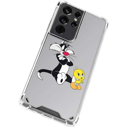 Looney Tunes Sylvester Tweety Bird Crossed Arms Galaxy S21 Ultra 5G Clear Case