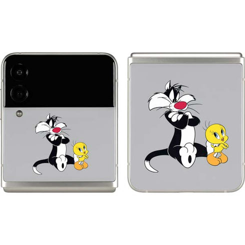 Looney Tunes Sylvester Tweety Bird Crossed Arms Galaxy Z Flip3 5G Skin