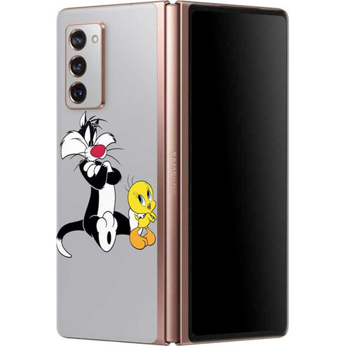 Looney Tunes Sylvester Tweety Bird Crossed Arms Galaxy Z Fold2 5G Skin