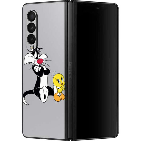 Looney Tunes Sylvester Tweety Bird Crossed Arms Galaxy Z Fold3 5G Skin