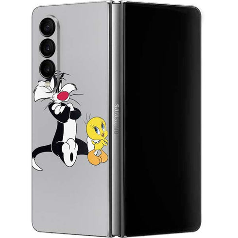 Looney Tunes Sylvester Tweety Bird Crossed Arms Galaxy Z Fold4 5G Skin