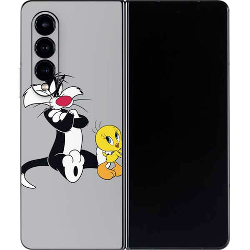 Looney Tunes Sylvester Tweety Bird Crossed Arms Galaxy Z Fold4 5G Skin