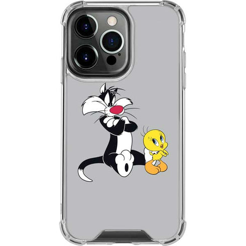 Looney Tunes Sylvester Tweety Bird Crossed Arms iPhone 14 Pro Clear Case