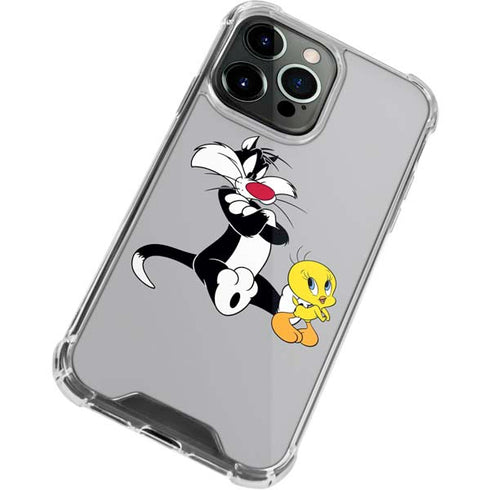 Looney Tunes Sylvester Tweety Bird Crossed Arms iPhone 14 Pro Clear Case