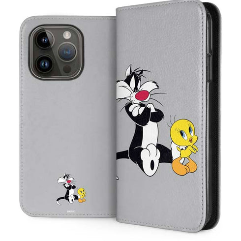 Looney Tunes Sylvester Tweety Bird Crossed Arms iPhone 14 Pro Folio Case