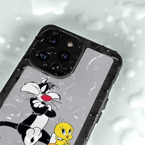 Looney Tunes Sylvester Tweety Bird Crossed Arms iPhone 14 Pro Max Waterproof Case