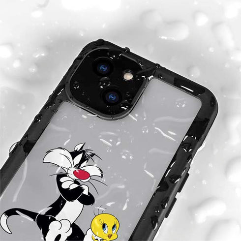 Looney Tunes Sylvester Tweety Bird Crossed Arms iPhone 15 Waterproof Case