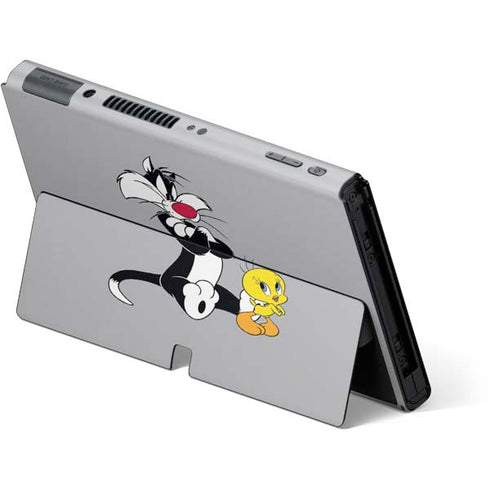 Looney Tunes Sylvester Tweety Bird Crossed Arms Nintendo Switch OLED (2021) Skin