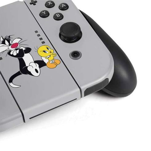 Looney Tunes Sylvester Tweety Bird Crossed Arms Nintendo Switch OLED (2021) Skin