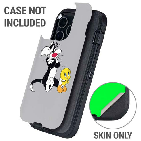 Looney Tunes Sylvester Tweety Bird Crossed Arms Otterbox Defender iPhone Skin
