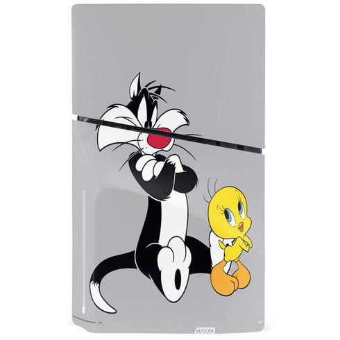 Looney Tunes Sylvester Tweety Bird Crossed Arms PS5 Slim Disk Console Skin