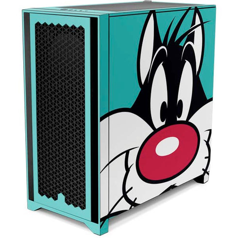 Looney Tunes Sylvester Zoomed In Corsair 4000D Tempered Glass Mid-Tower ATX Case Skin