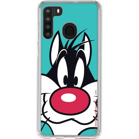 Looney Tunes Sylvester Zoomed In Galaxy A21 Clear Case