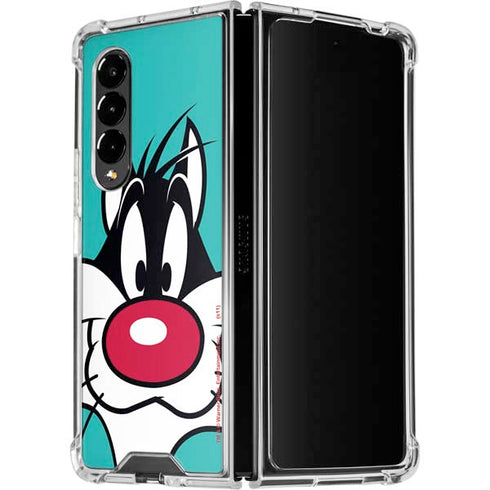 Looney Tunes Sylvester Zoomed In Galaxy Z Fold4 5G Clear Case