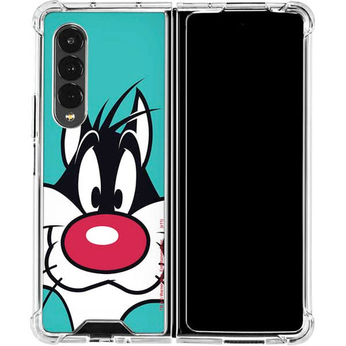 Looney Tunes Sylvester Zoomed In Galaxy Z Fold4 5G Clear Case