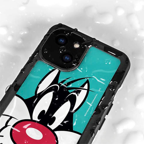 Looney Tunes Sylvester Zoomed In iPhone 15 Waterproof Case