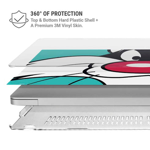 Looney Tunes Sylvester Zoomed In MacBook Pro 15in (2016-19) Case plus Skin