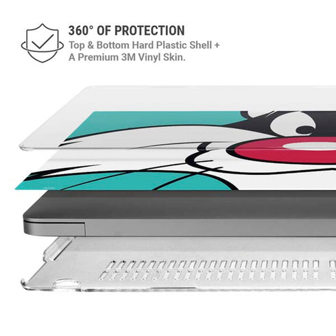 Looney Tunes Sylvester Zoomed In MacBook Pro 16in (2021-25) Case plus Skin