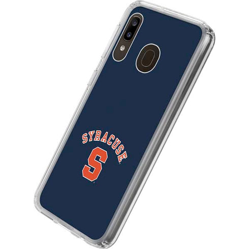Syracuse S Blue Galaxy A20 Clear Case