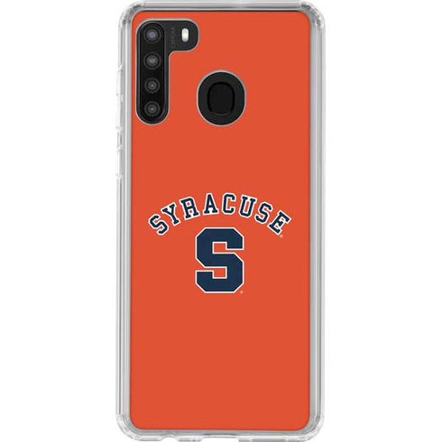 Syracuse S Orange Galaxy A21 Clear Case
