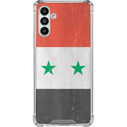 Syria Flag Distressed Galaxy A13 5G Clear Case