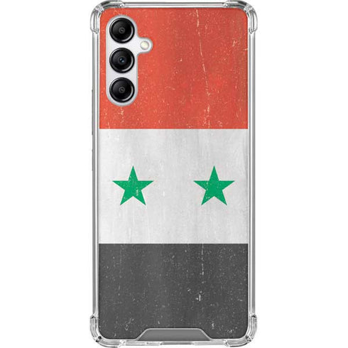 Syria Flag Distressed Galaxy A14 5G Clear Case
